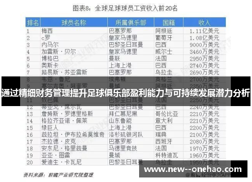 通过精细财务管理提升足球俱乐部盈利能力与可持续发展潜力分析